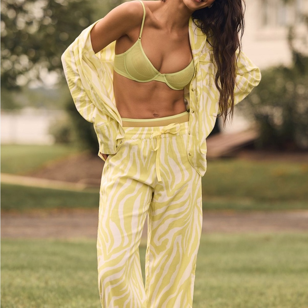 SO Vibrant Yellow Zebra Print pajama pants